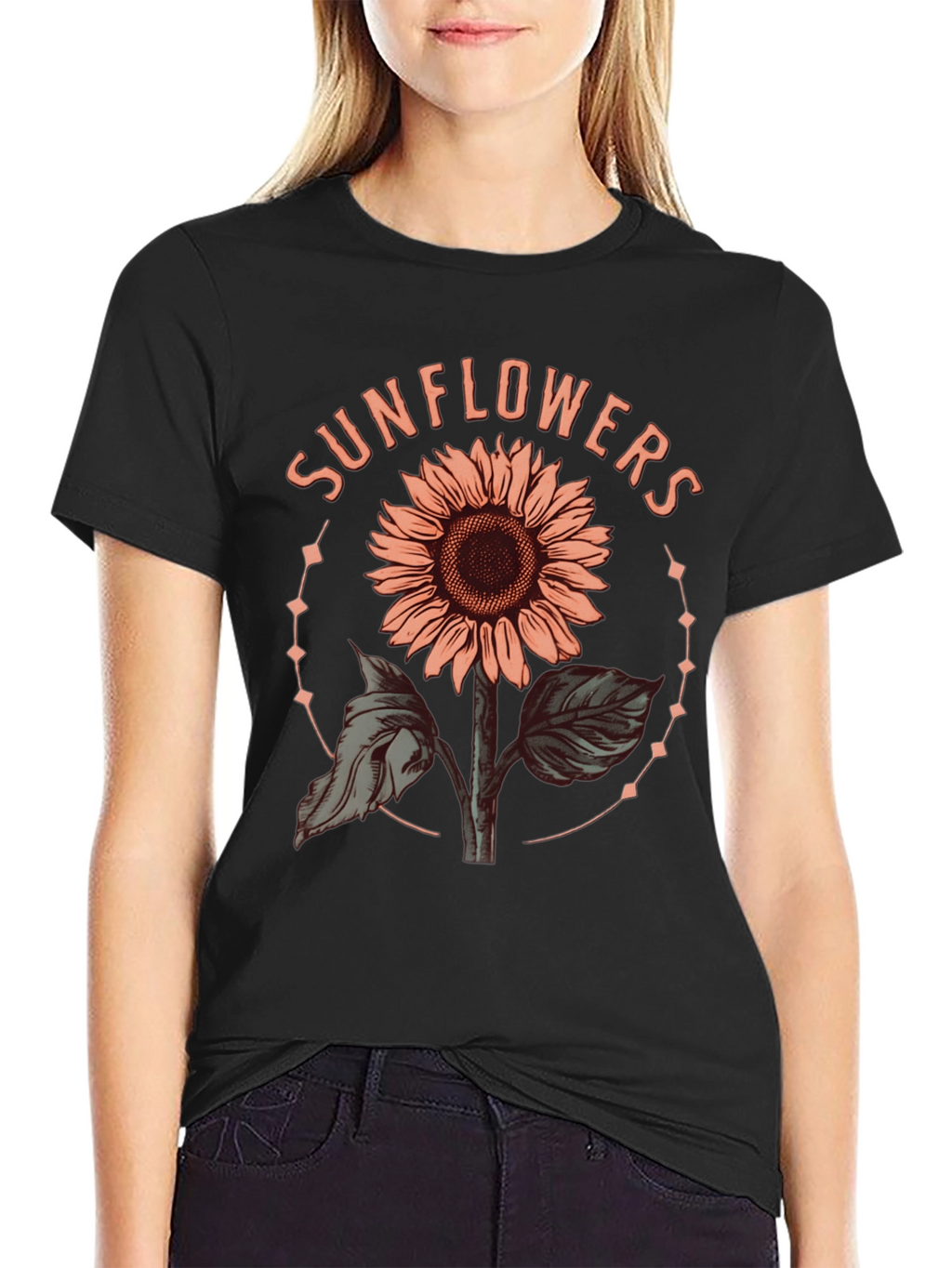 Sunflower Graphic Tee - Trendy Floral Design