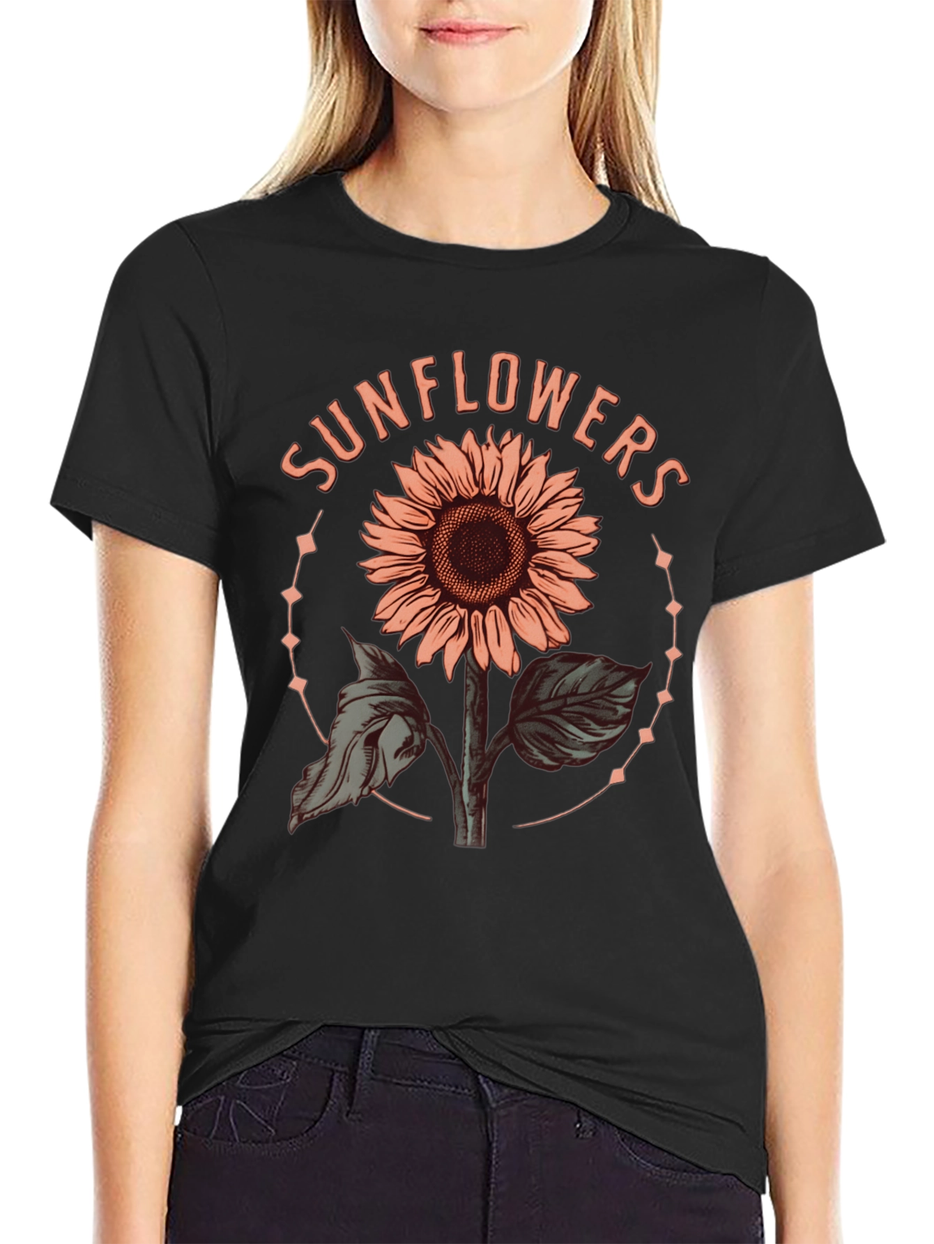 Sunflower Graphic Tee - Trendy Floral Design
