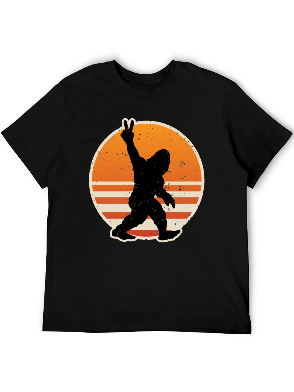 Bigfoot Peace Sign Graphic T-Shirt