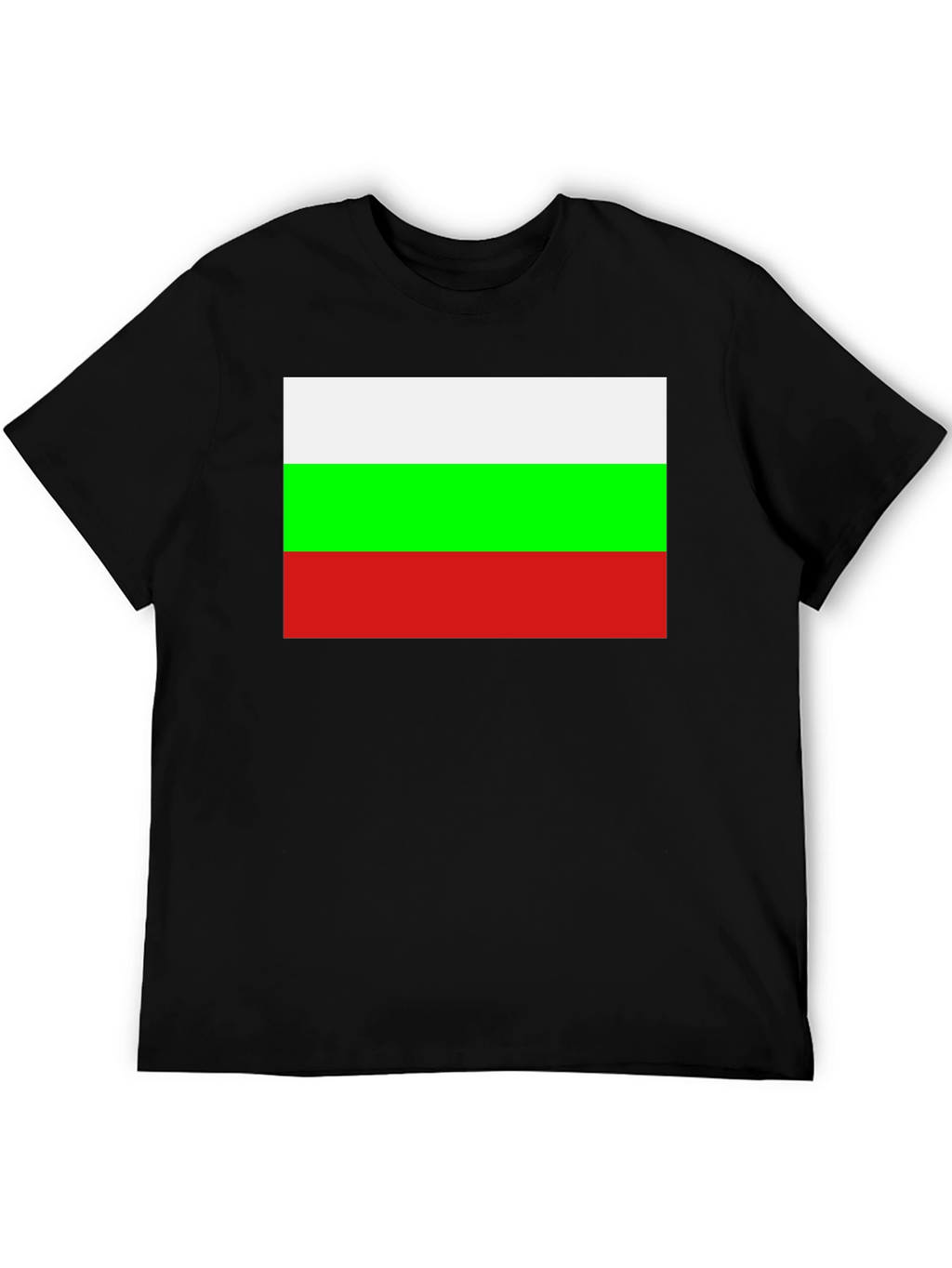 Bulgaria Flag Graphic Tee - Black Cotton T-Shirt