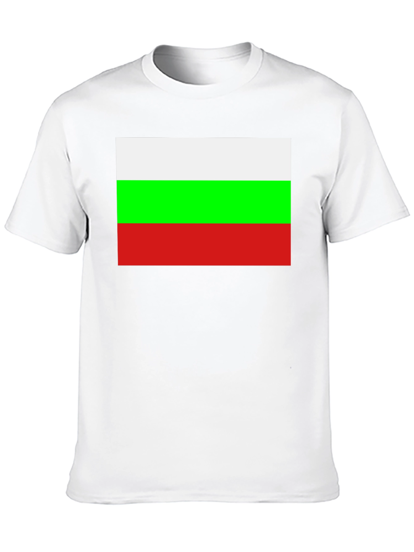 Bulgaria Flag Graphic Tee - Black Cotton T-Shirt