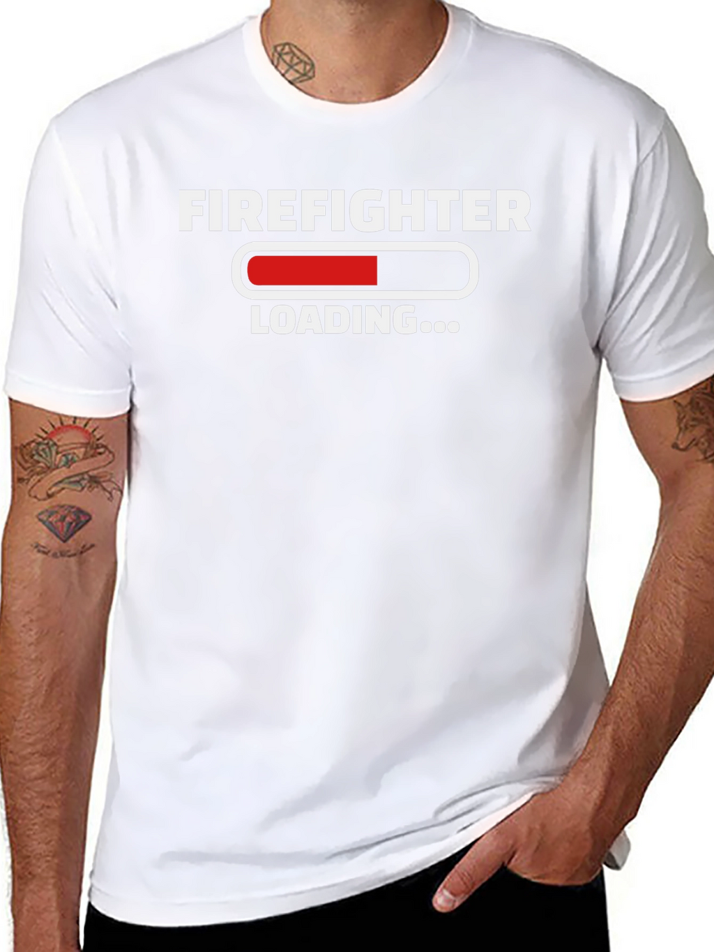 Firefighter Loading T-Shirt - Black Cotton Tee