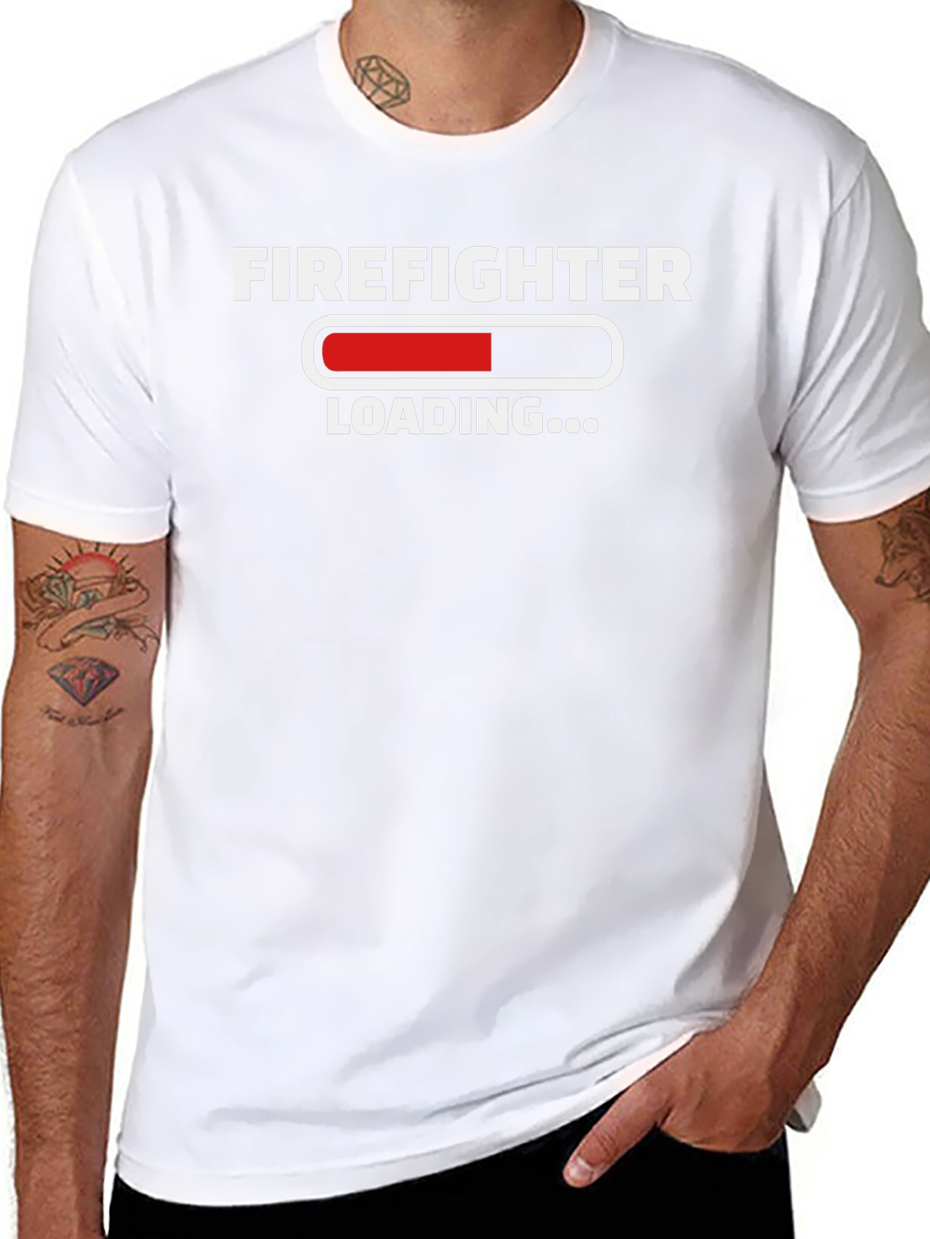 Firefighter Loading T-Shirt - Black Cotton Tee