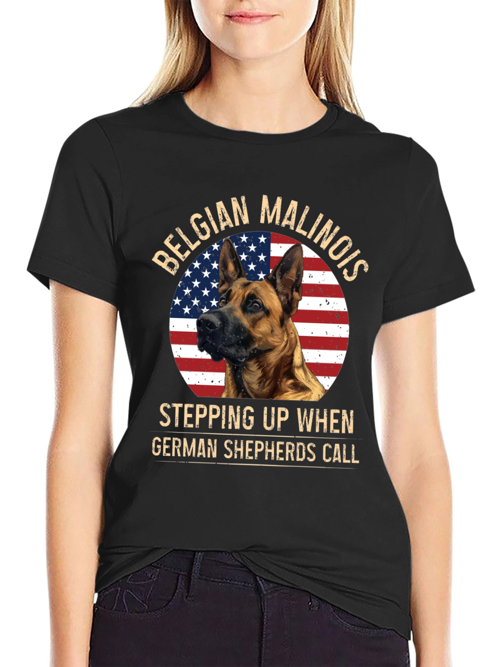 Belgian Malinois Patriotic Dog T-Shirt