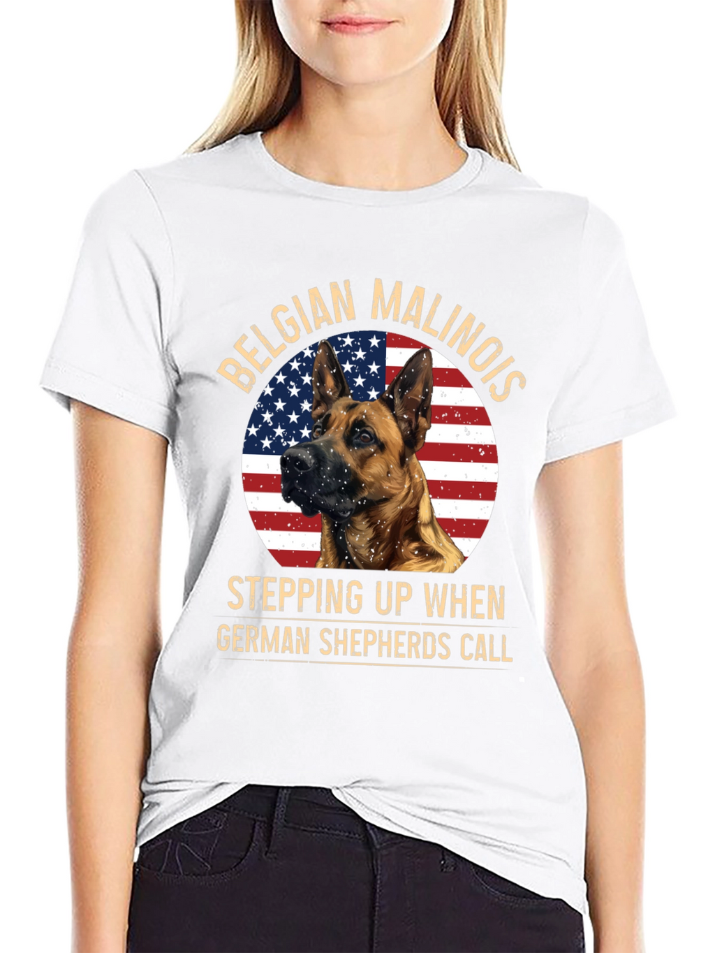 Belgian Malinois Patriotic Dog T-Shirt
