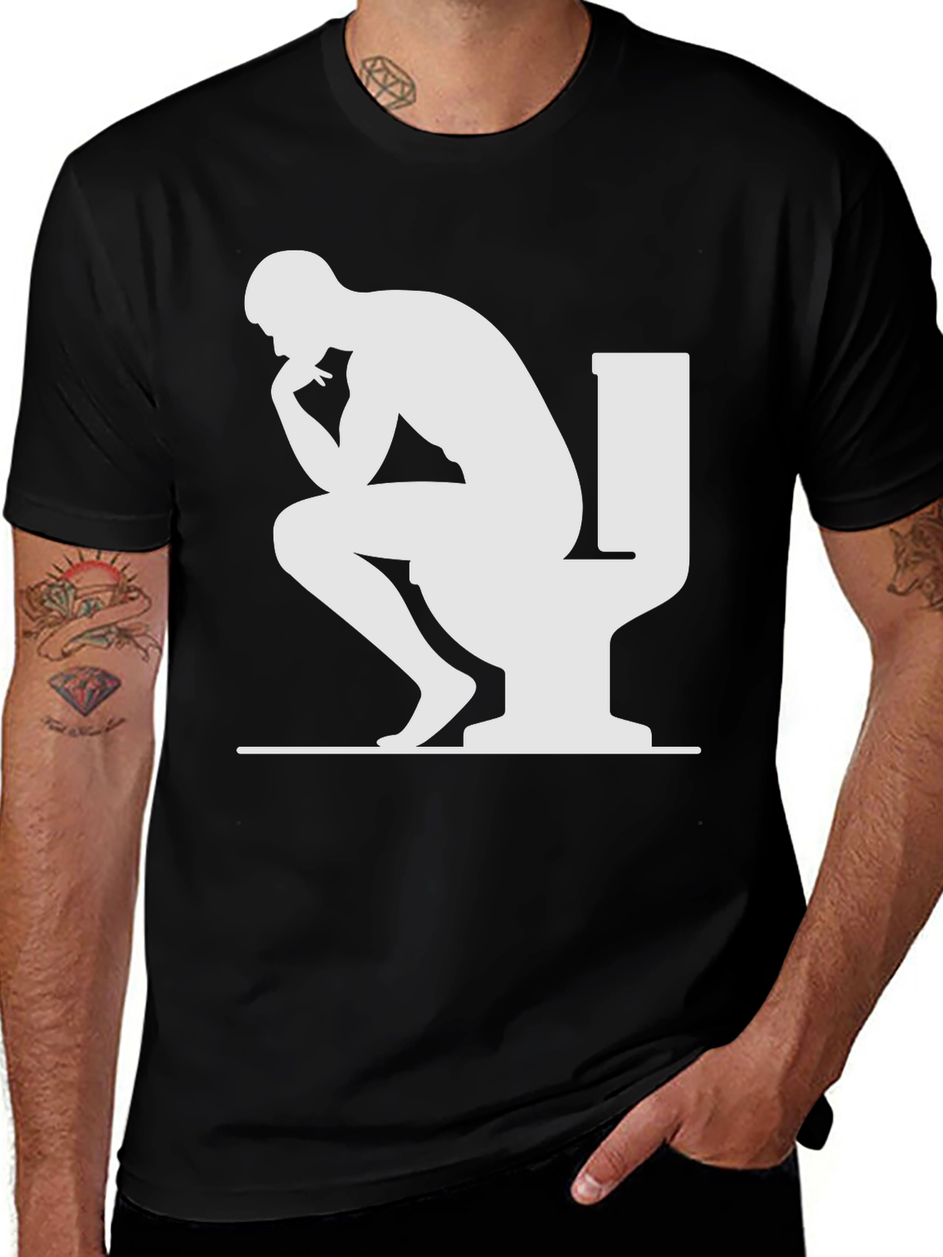 The Thinker on Toilet T-Shirt - Funny Graphic Tee