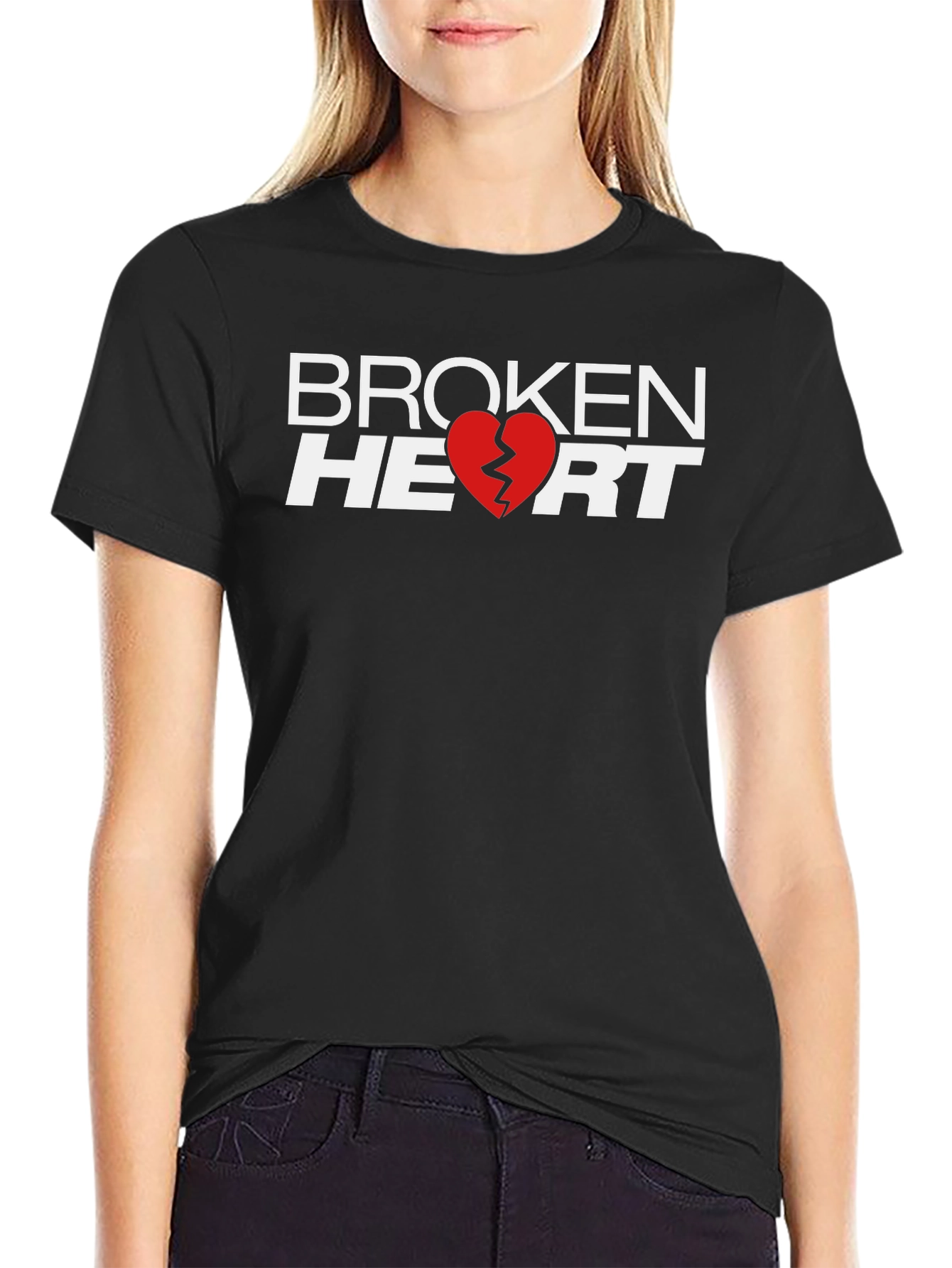 Broken Heart Graphic T-Shirt - Black