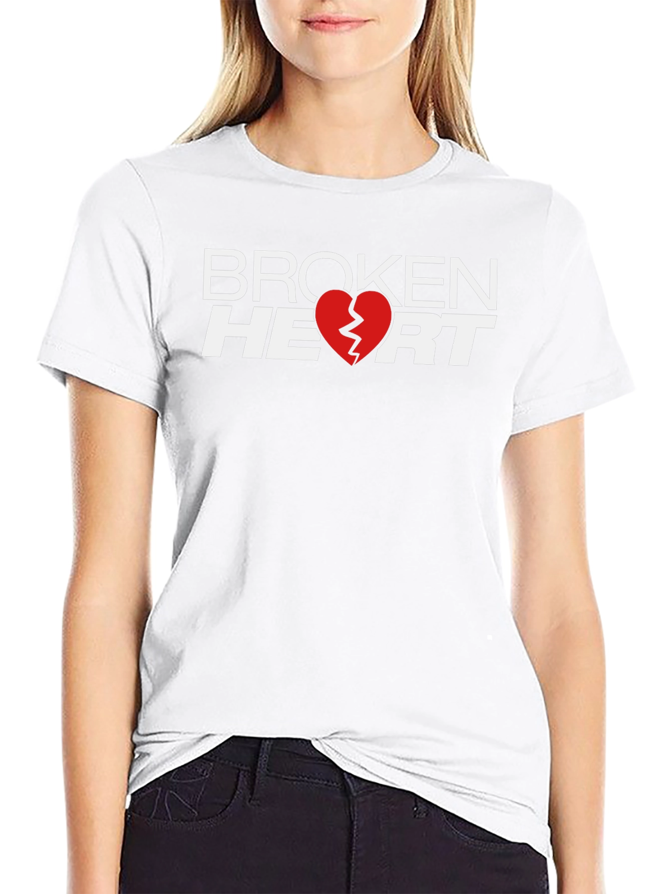 Broken Heart Graphic T-Shirt - Black