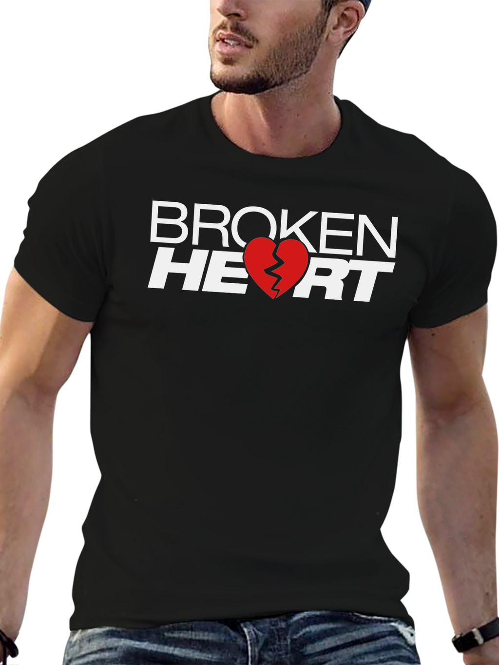 Broken Heart Graphic T-Shirt - Black