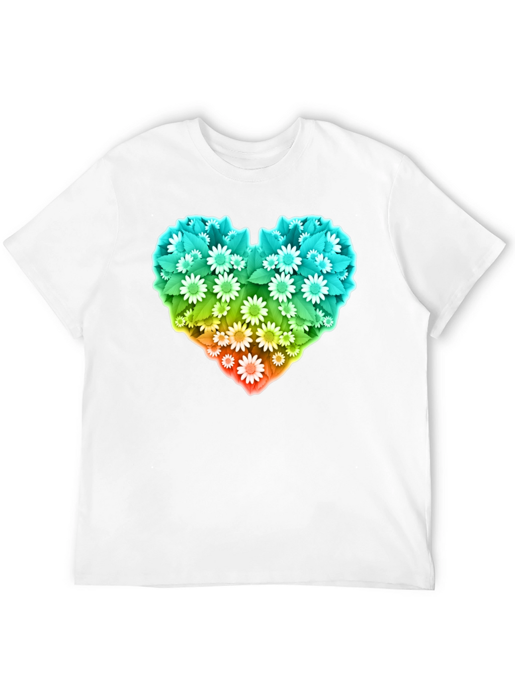 Floral Heart Graphic T-Shirt - Black