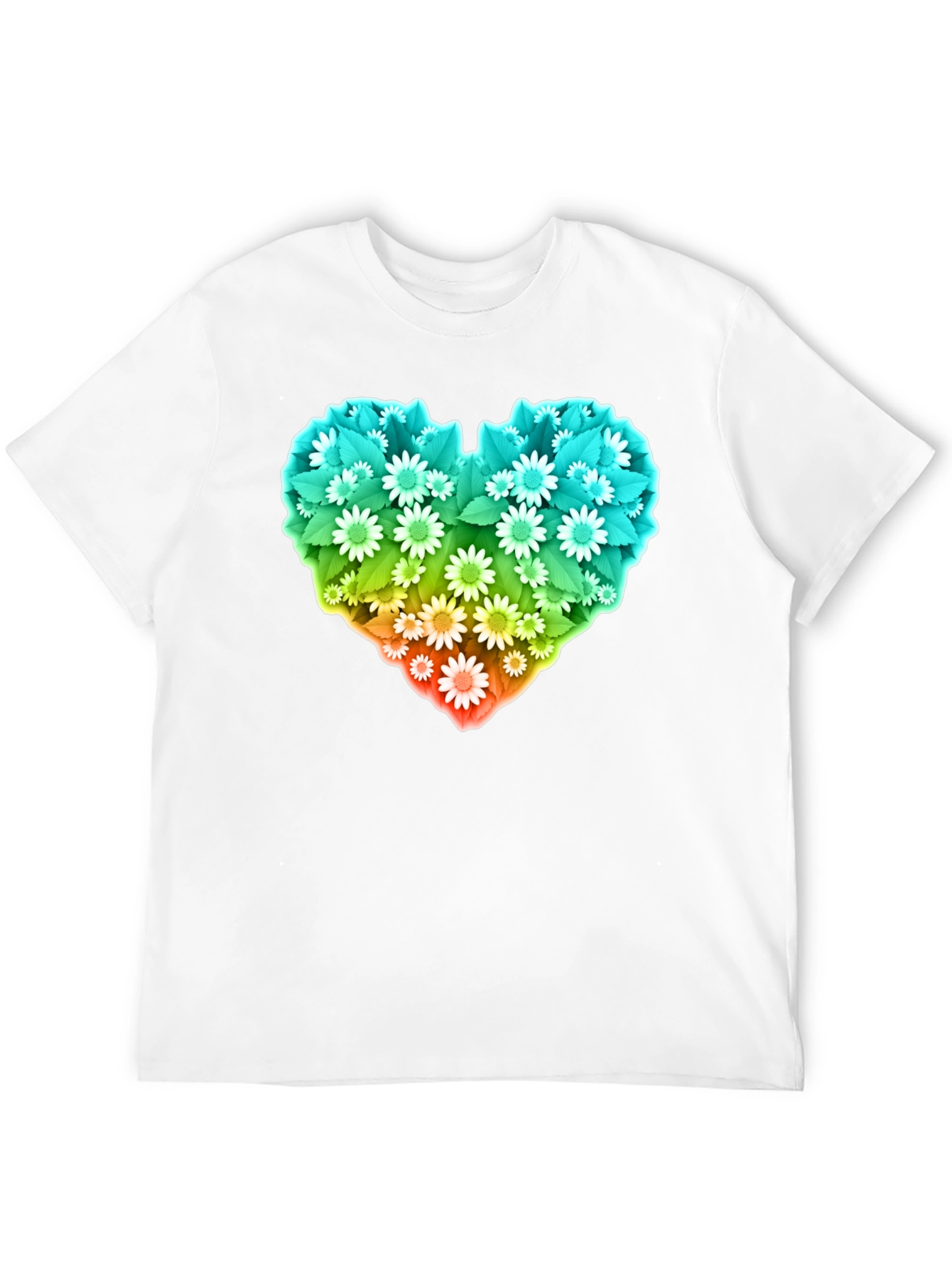 Floral Heart Graphic T-Shirt - Black