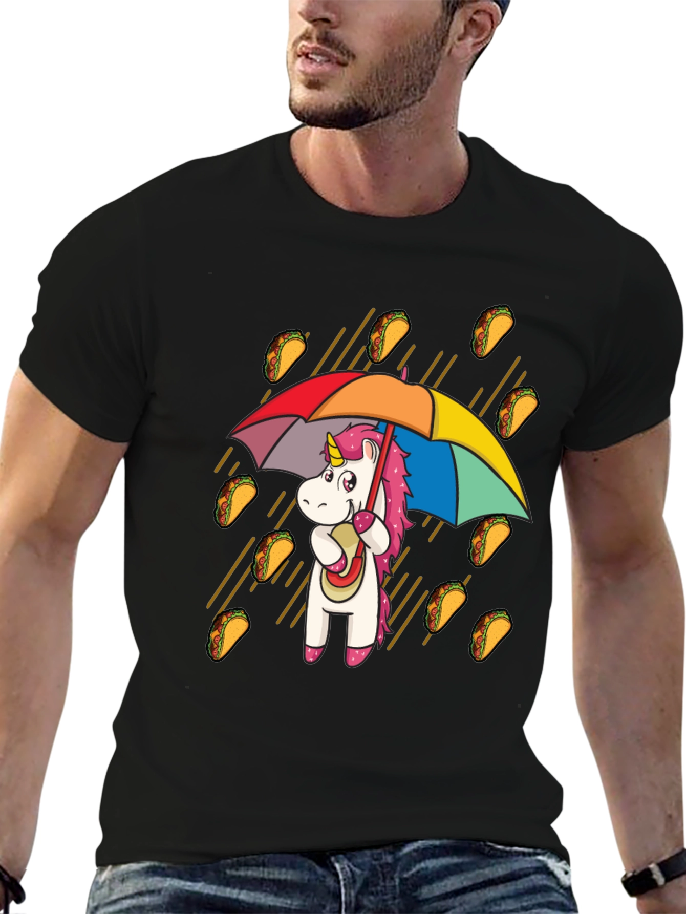Taco Rain Unicorn T-Shirt - Novelty Graphic Tee