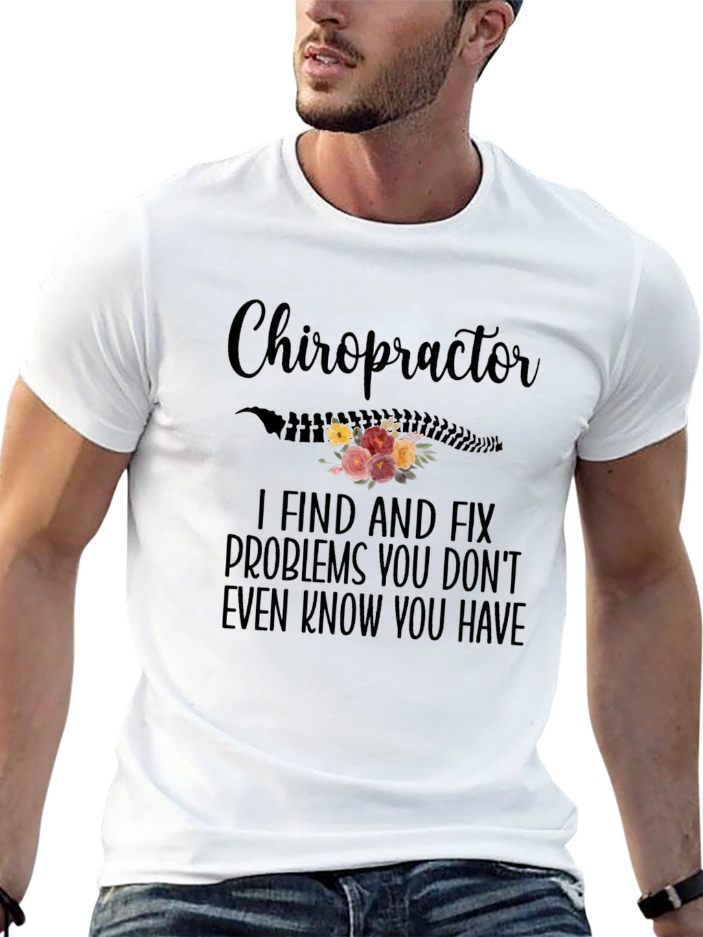 Chiropractor Floral Graphic T-Shirt