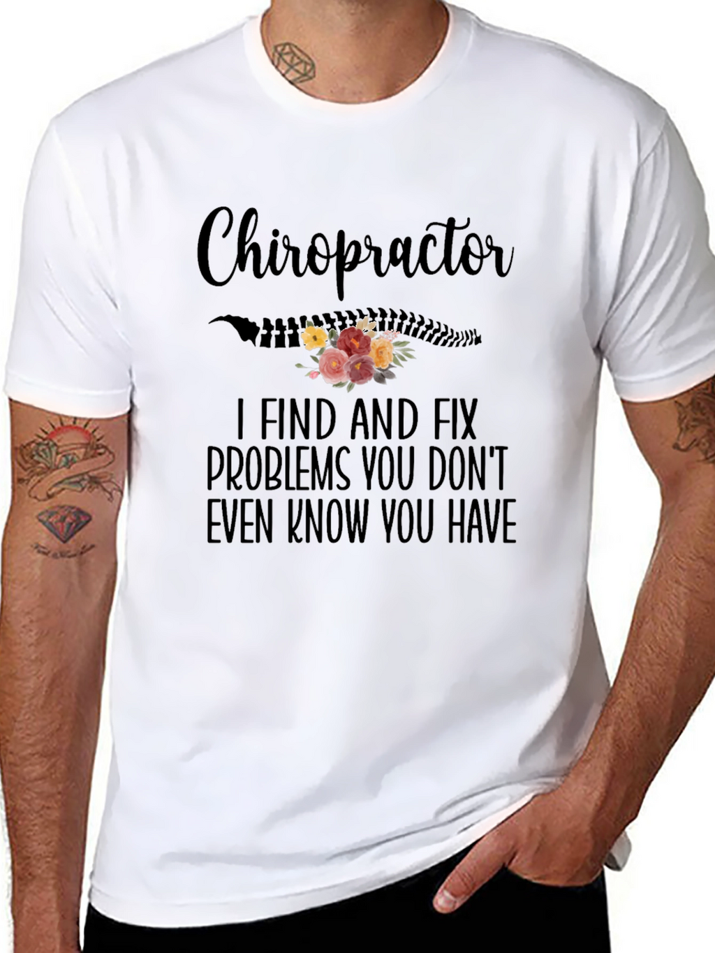 Chiropractor Floral Graphic T-Shirt