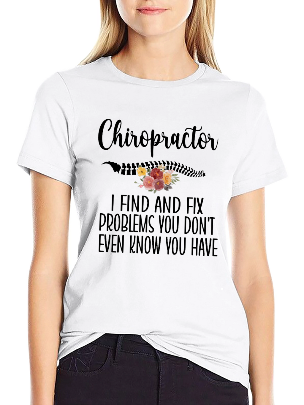 Chiropractor Floral Graphic T-Shirt