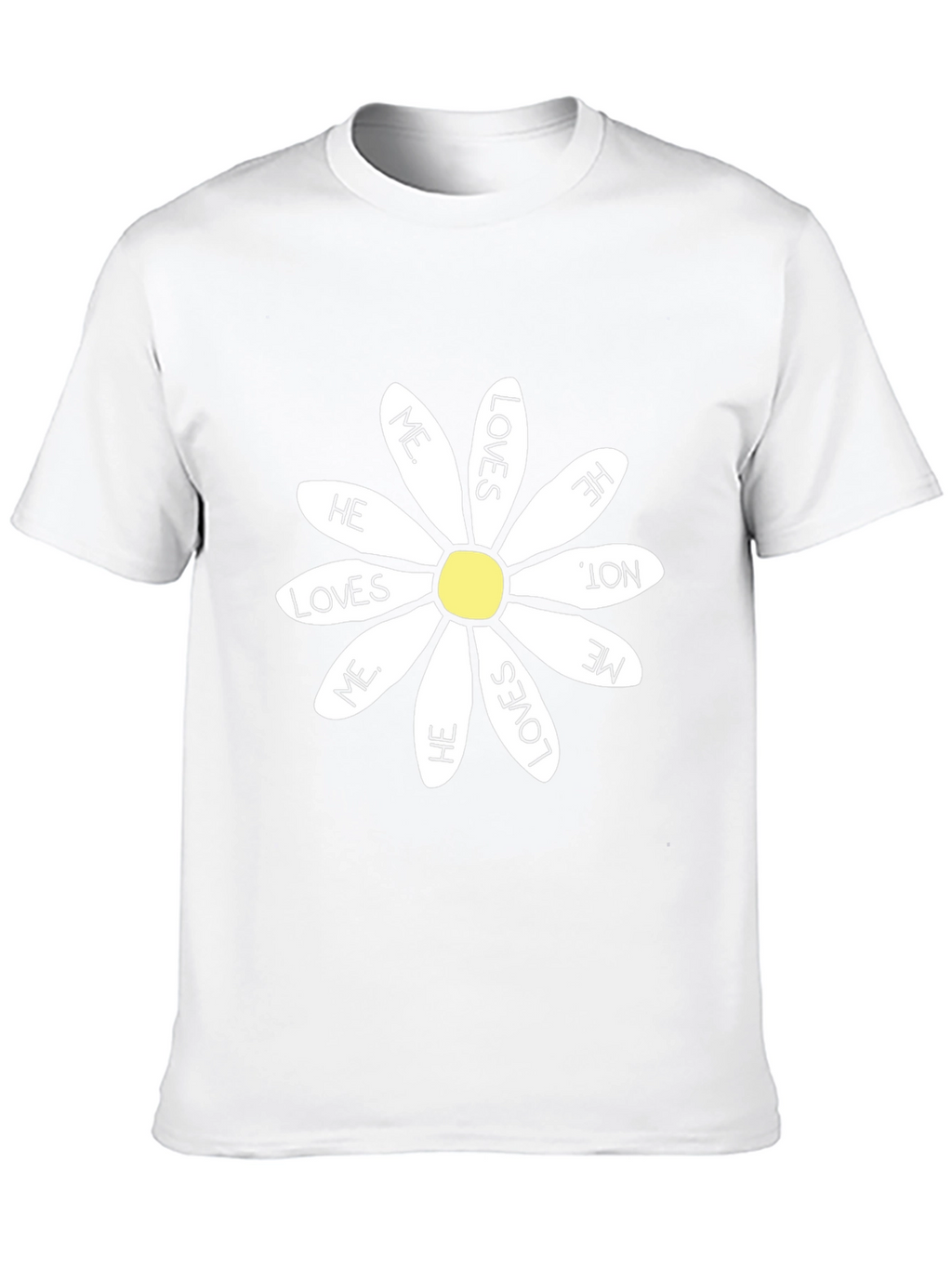 He Loves Me Daisy T-Shirt - Black Cotton Tee