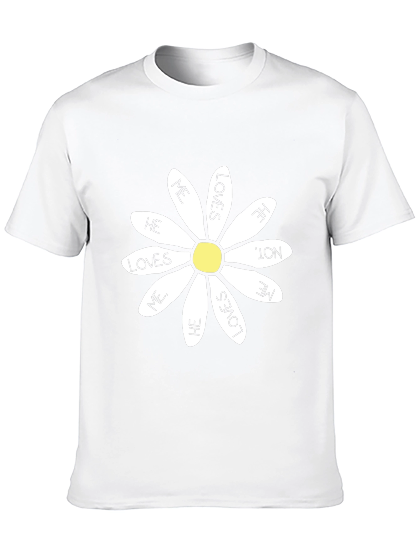 He Loves Me Daisy T-Shirt - Black Cotton Tee