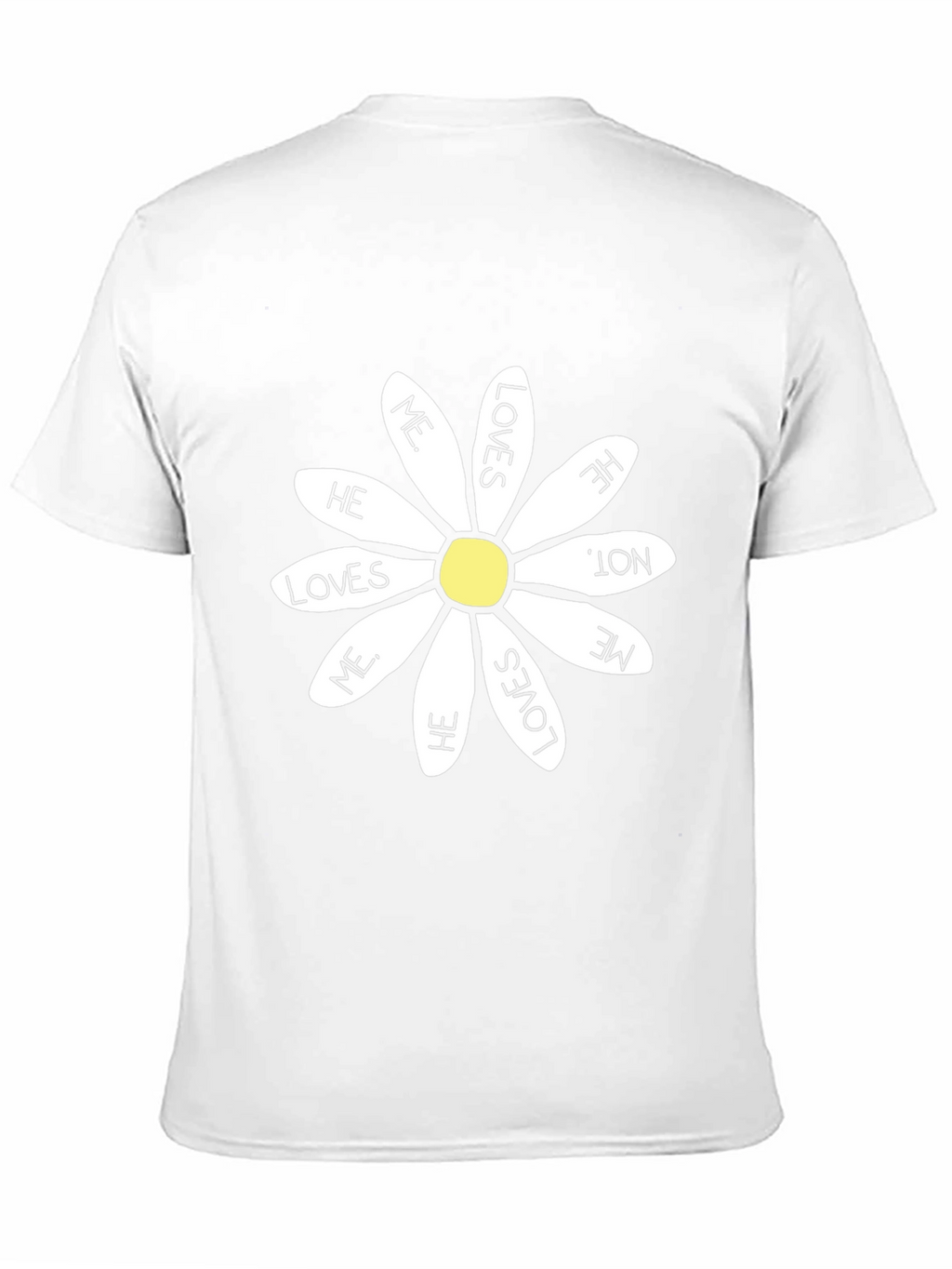 He Loves Me Daisy T-Shirt - Black Cotton Tee