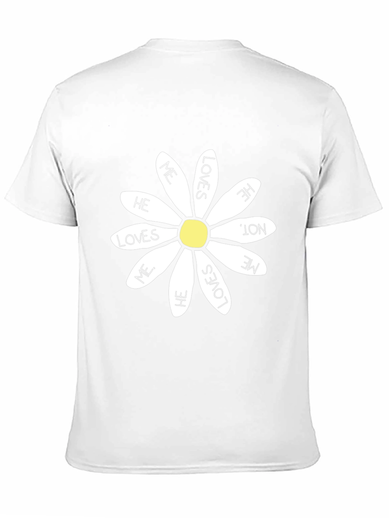 He Loves Me Daisy T-Shirt - Black Cotton Tee