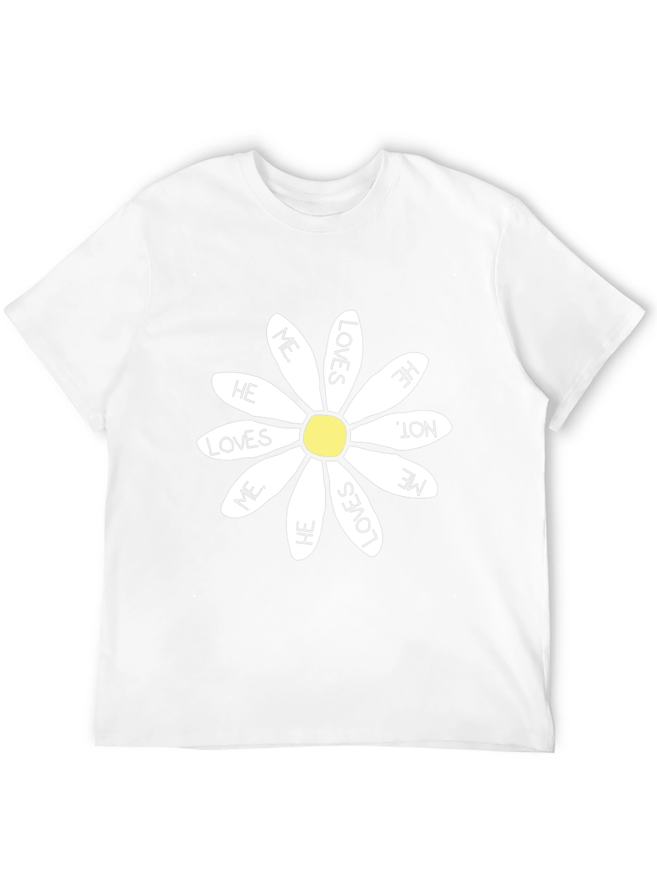 He Loves Me Daisy T-Shirt - Black Cotton Tee