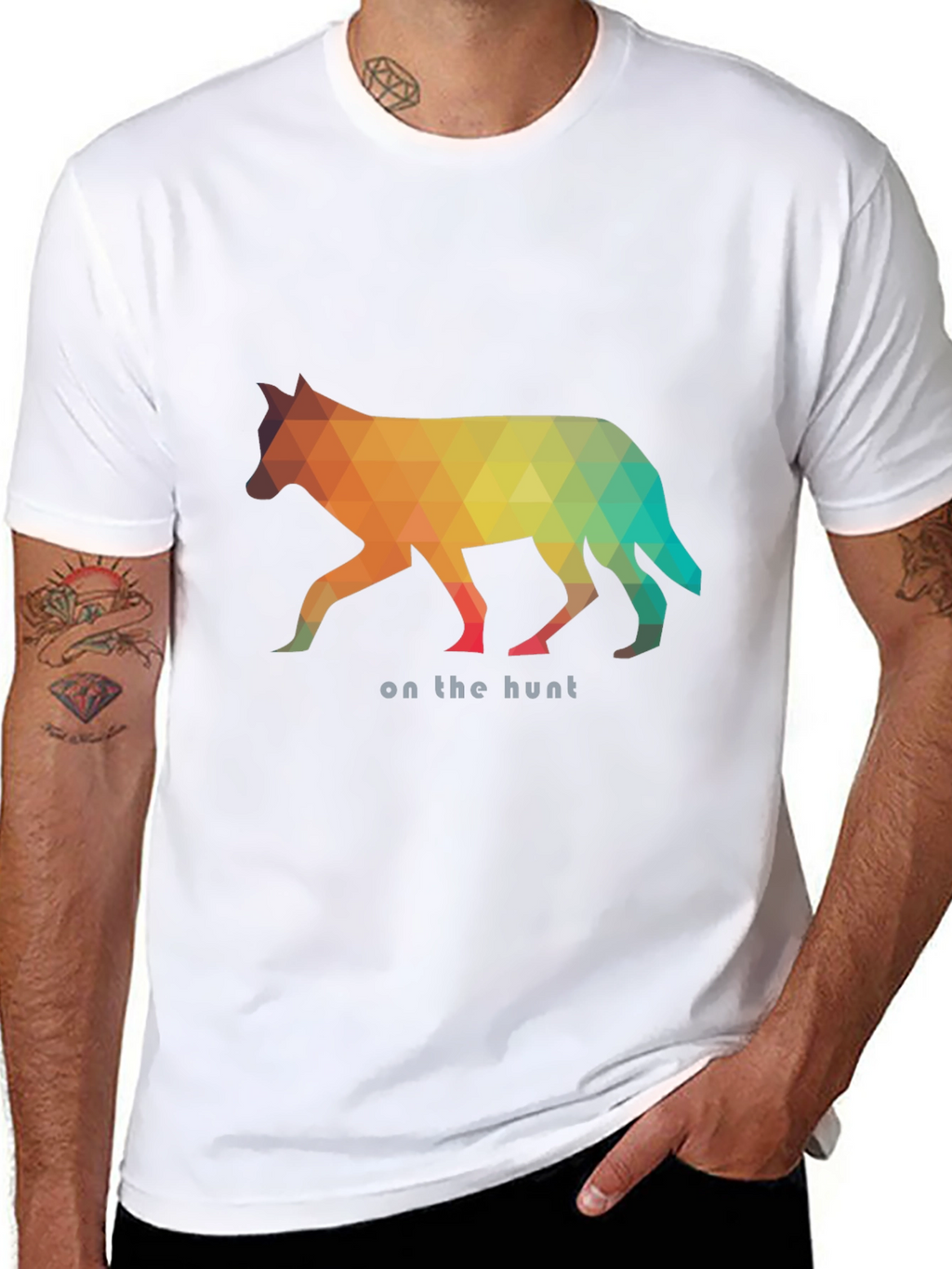 Geometric Wolf Graphic Tee - On the Hunt