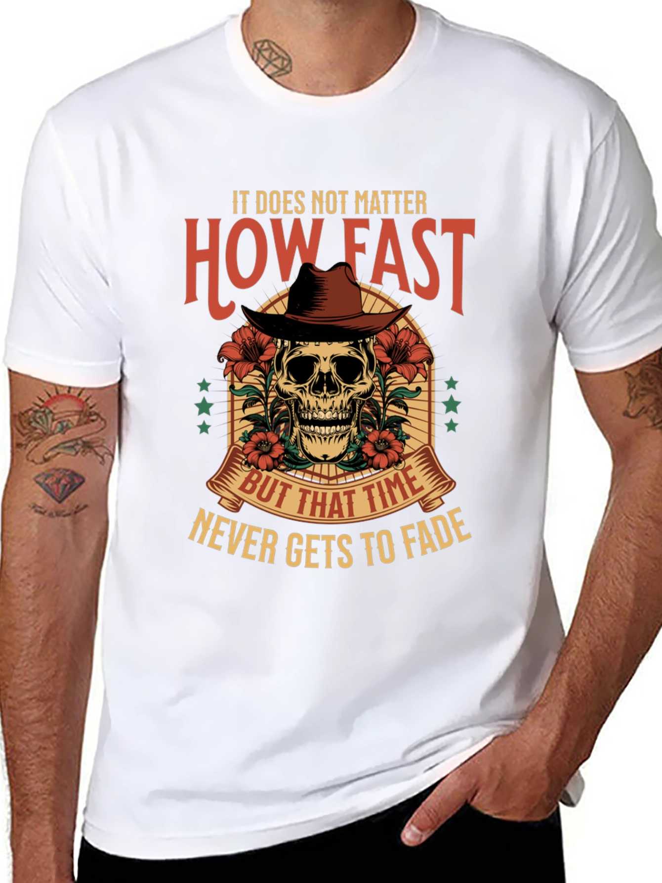 Skull Cowboy Graphic Tee - Time Never Fades