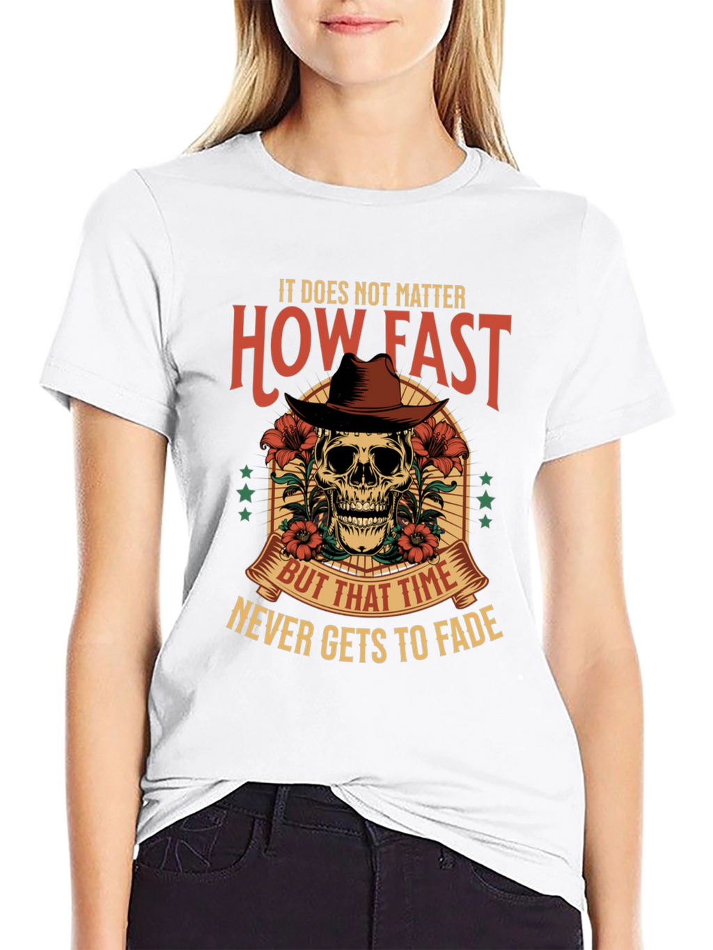 Skull Cowboy Graphic Tee - Time Never Fades