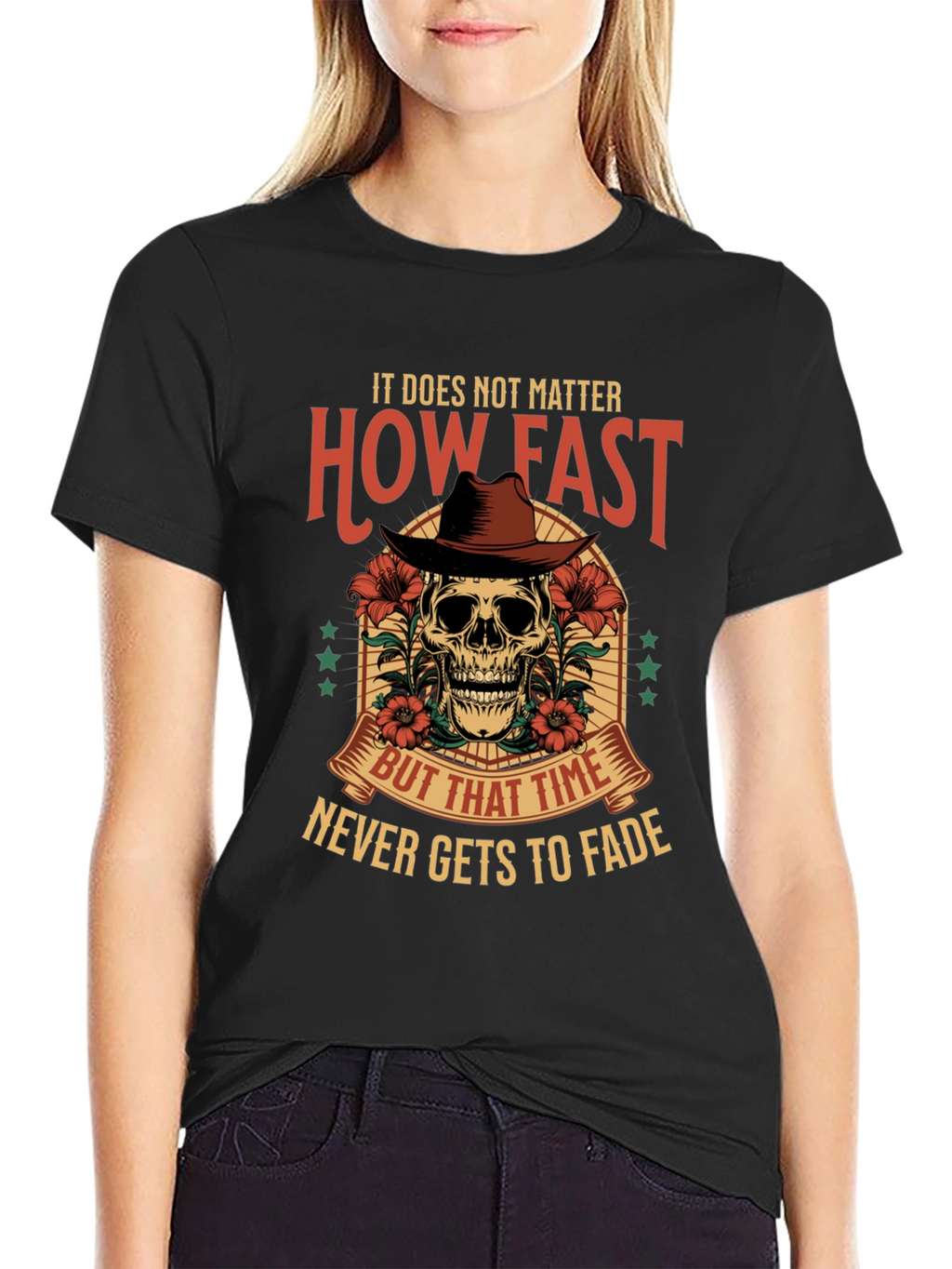 Skull Cowboy Graphic Tee - Time Never Fades