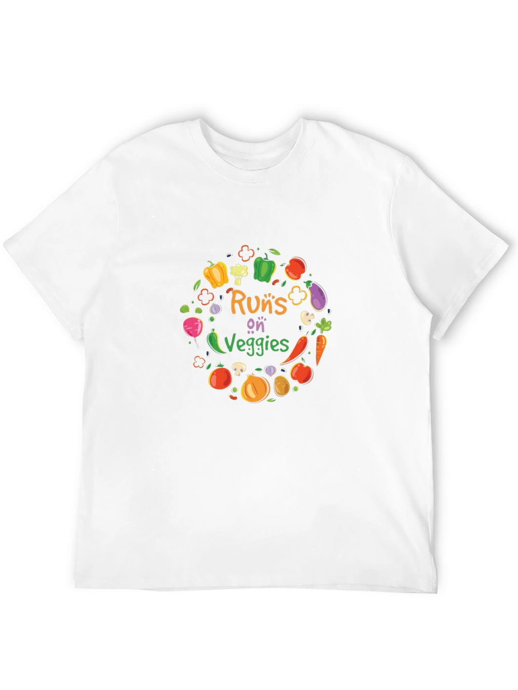 Runs on Veggies Graphic T-Shirt - Black