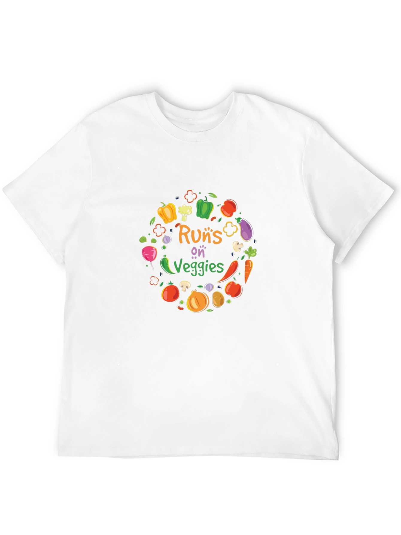 Runs on Veggies Graphic T-Shirt - Black