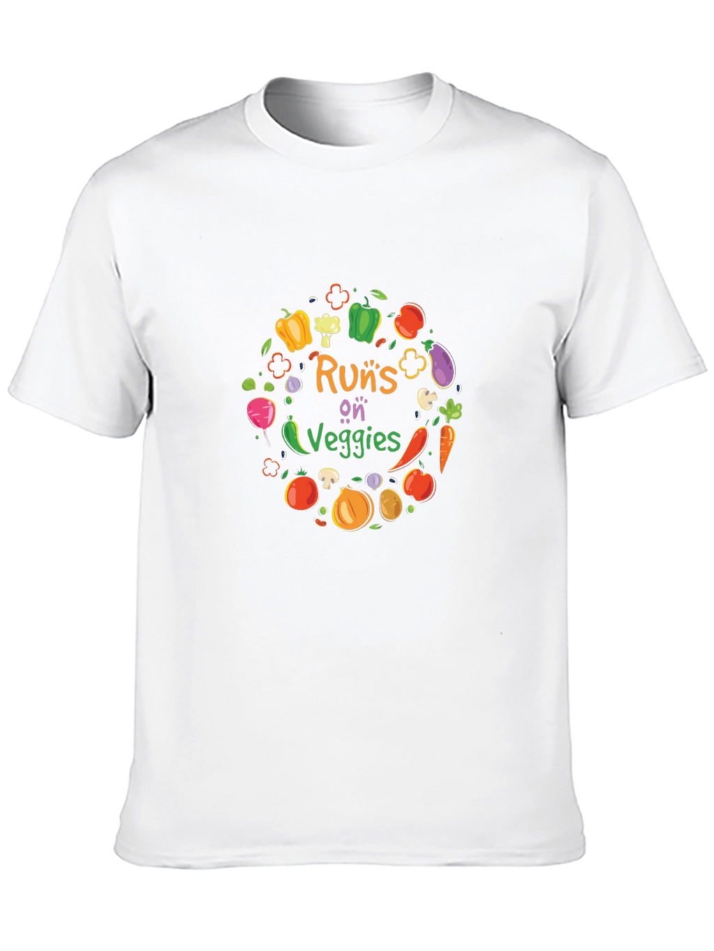 Runs on Veggies Graphic T-Shirt - Black