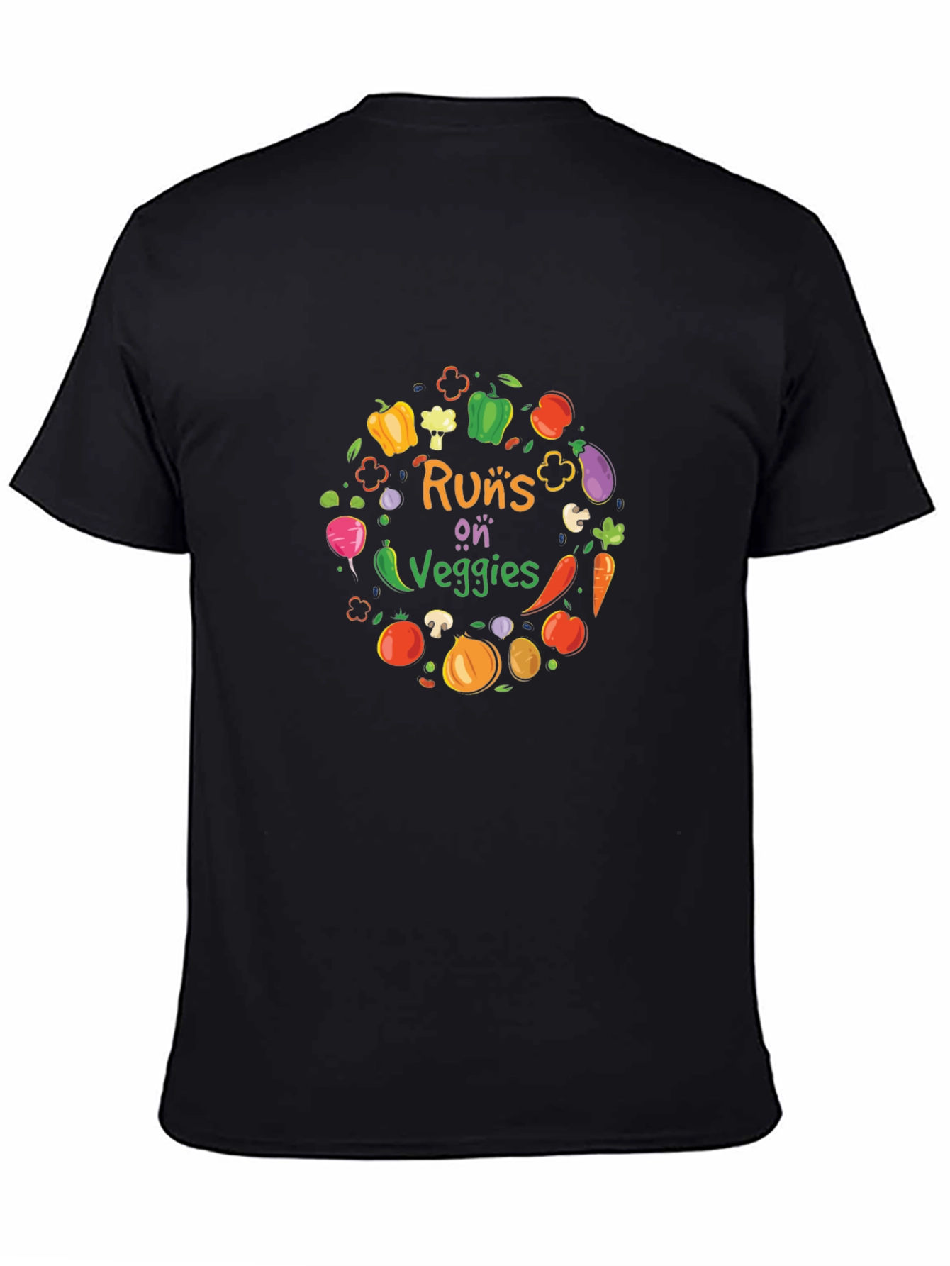 Runs on Veggies Graphic T-Shirt - Black