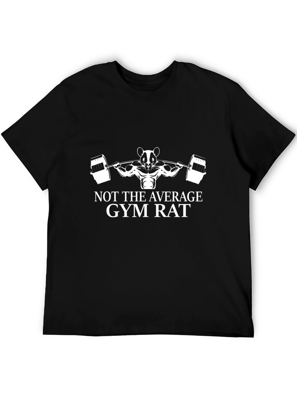 Gym Rat Tee - Black Cotton Graphic T-Shirt