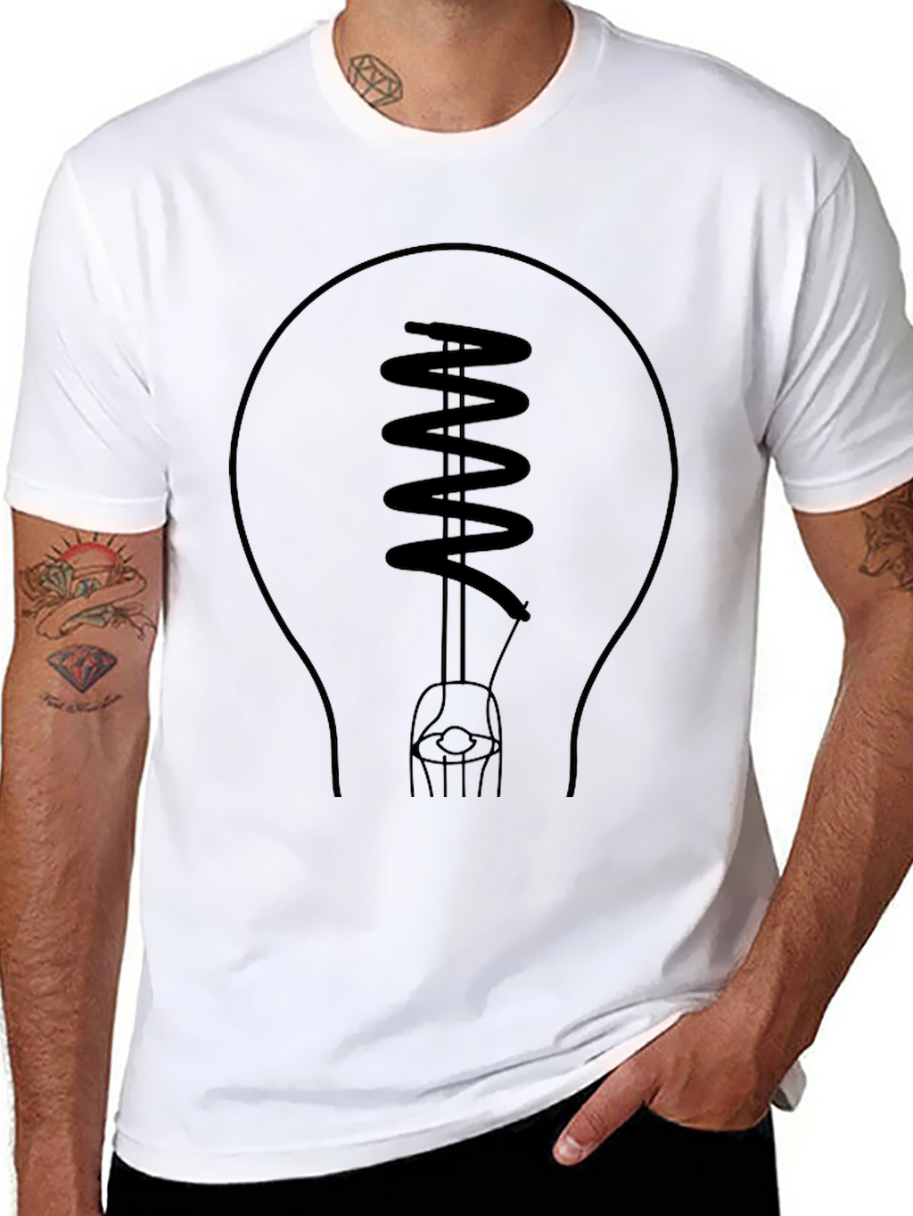 Lightbulb Graphic Tee - Black Cotton Comfort