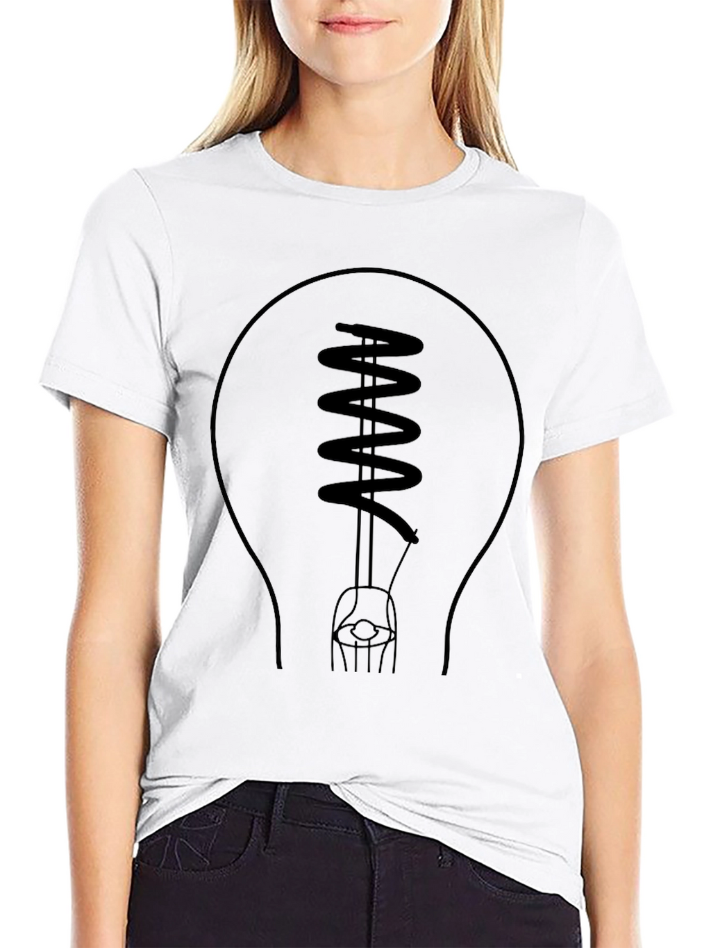 Lightbulb Graphic Tee - Black Cotton Comfort