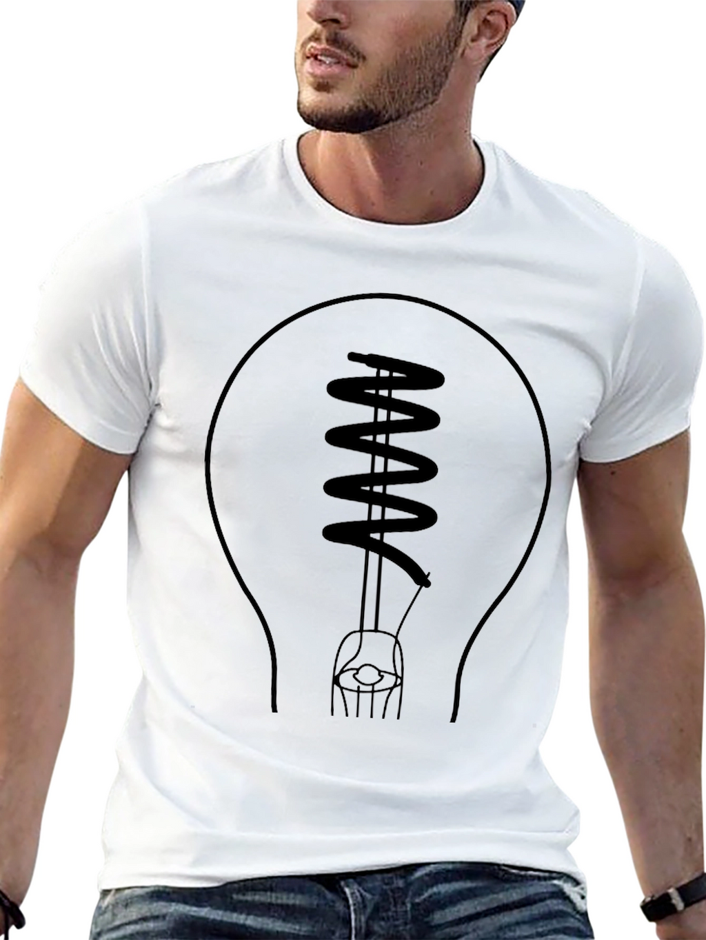 Lightbulb Graphic Tee - Black Cotton Comfort