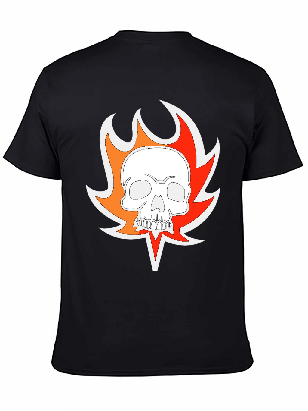 Fiery Skull Graphic T-Shirt - Mens Black Tee