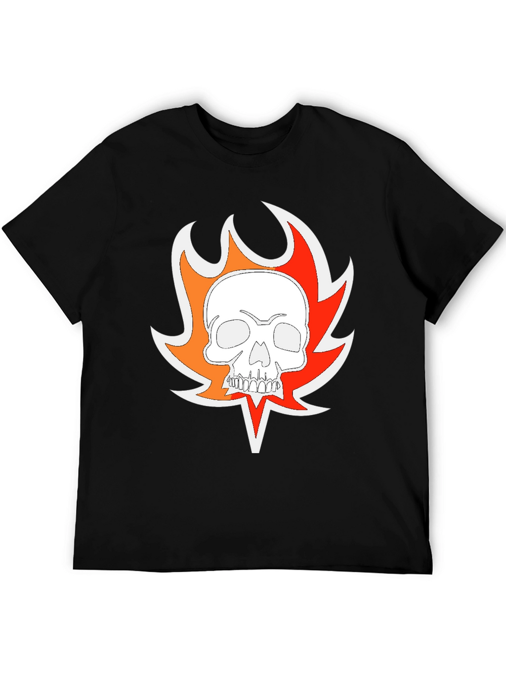 Fiery Skull Graphic T-Shirt - Mens Black Tee