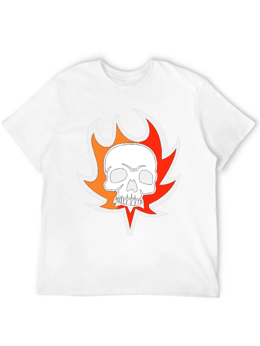 Fiery Skull Graphic T-Shirt - Mens Black Tee