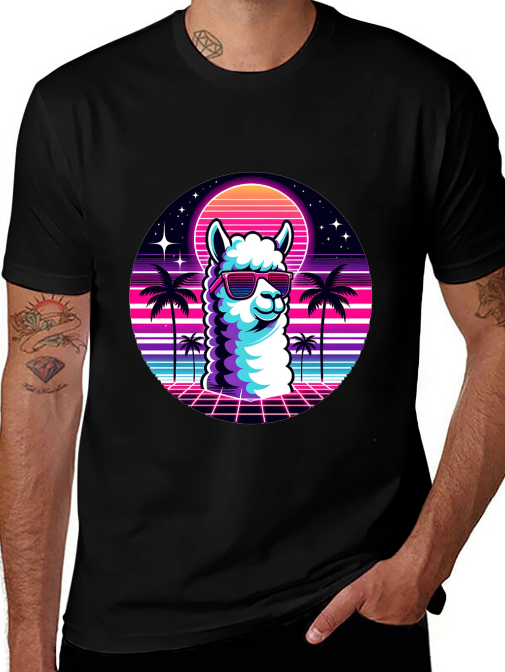Retro Llama T-Shirt - 80s Vibes