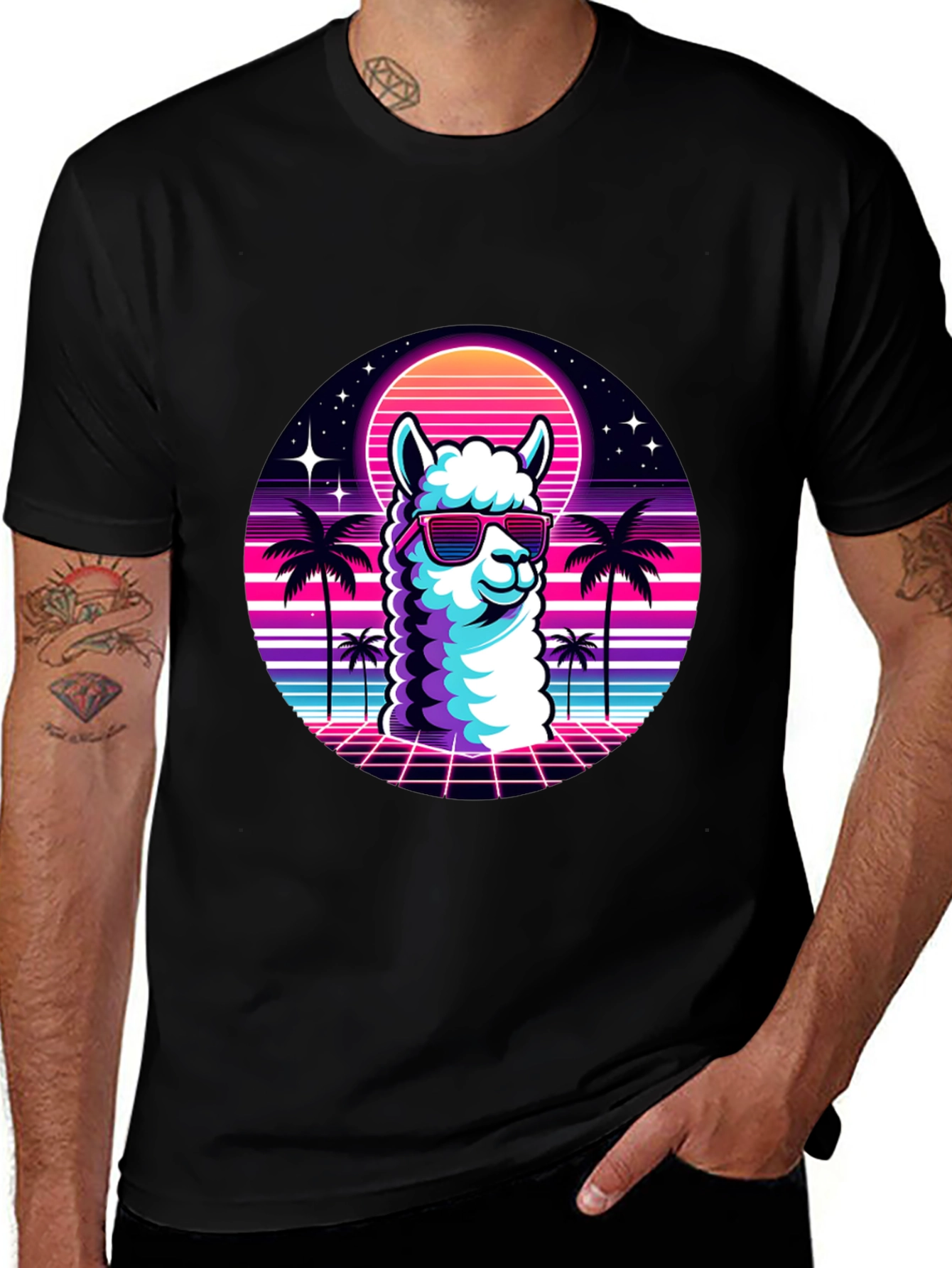 Retro Llama T-Shirt - 80s Vibes
