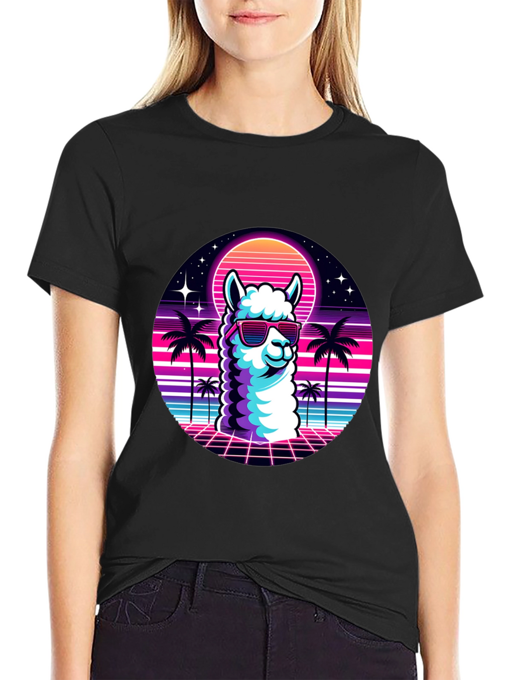 Retro Llama T-Shirt - 80s Vibes
