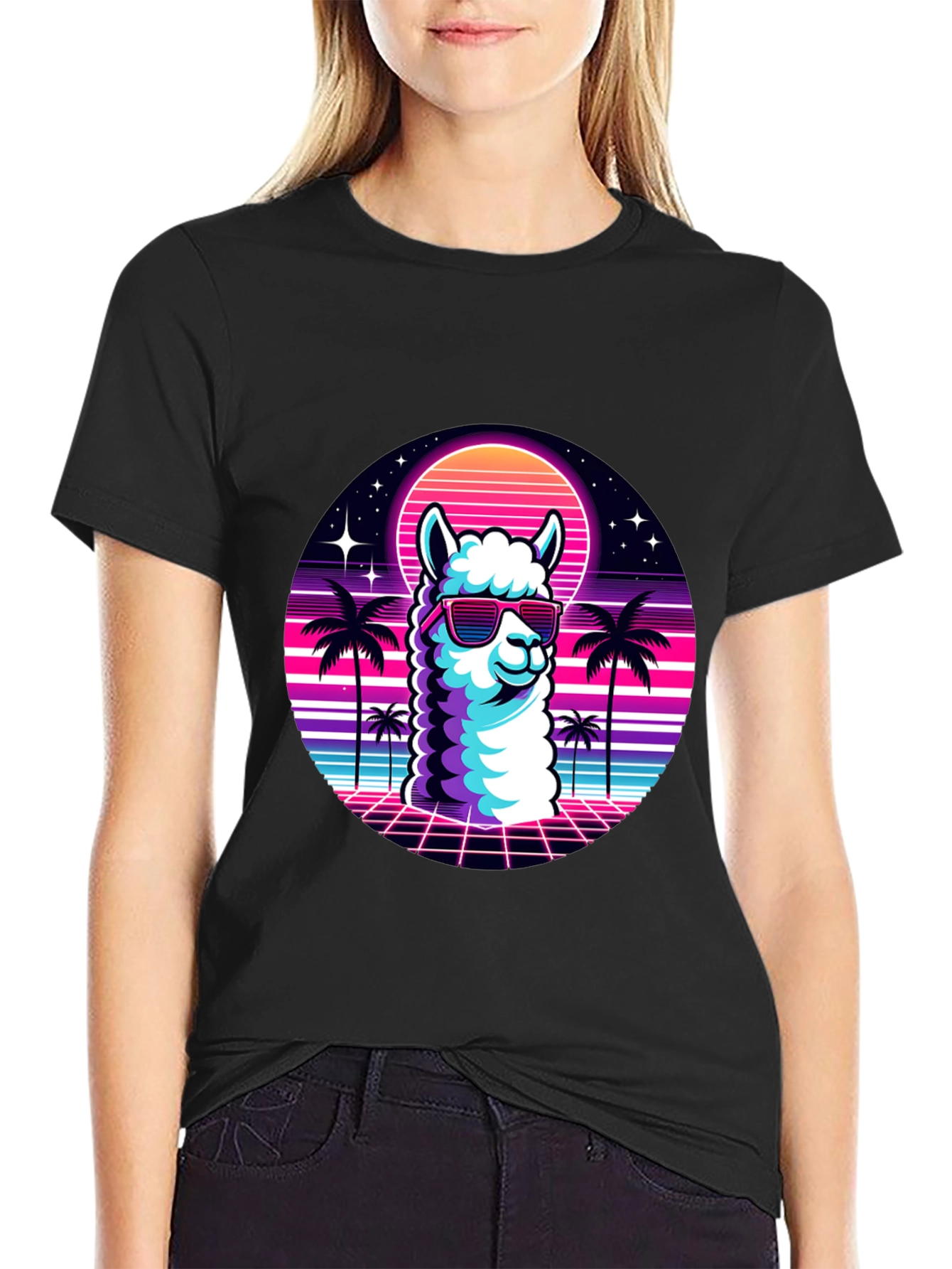 Retro Llama T-Shirt - 80s Vibes