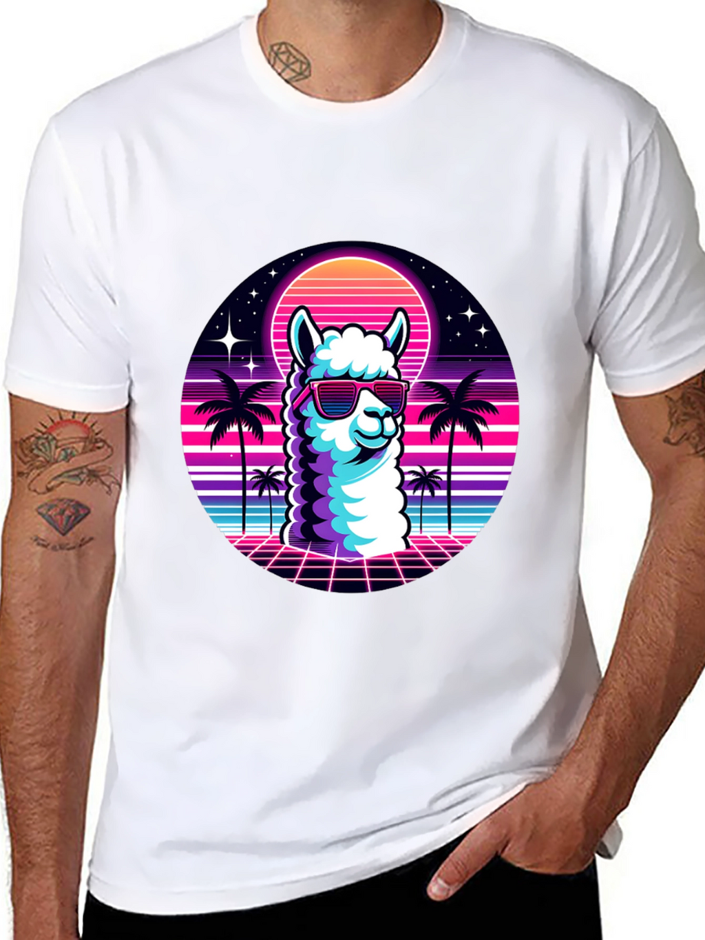 Retro Llama T-Shirt - 80s Vibes
