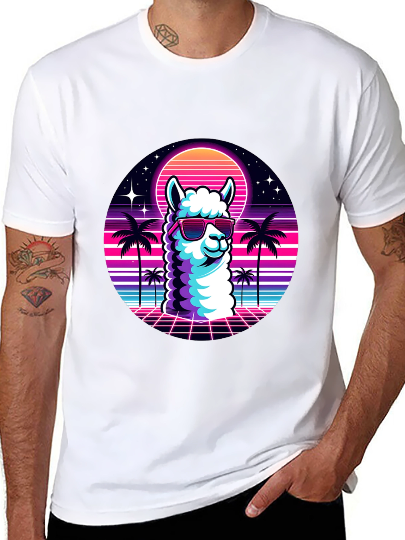 Retro Llama T-Shirt - 80s Vibes