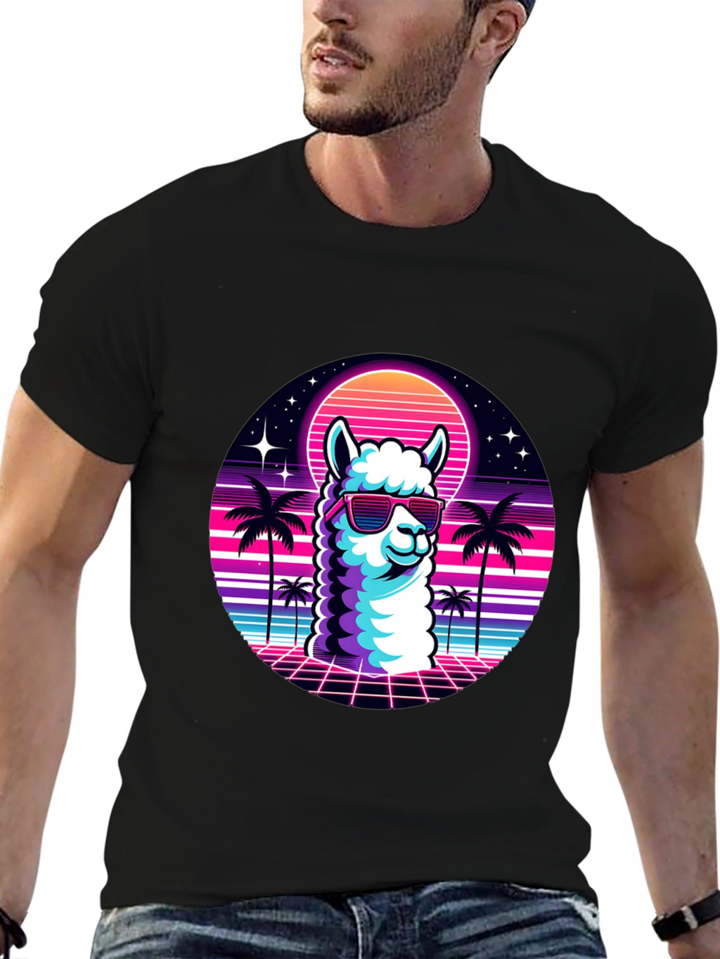 Retro Llama T-Shirt - 80s Vibes