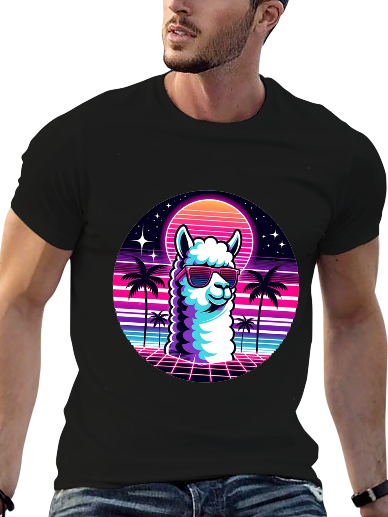 Retro Llama T-Shirt - 80s Vibes