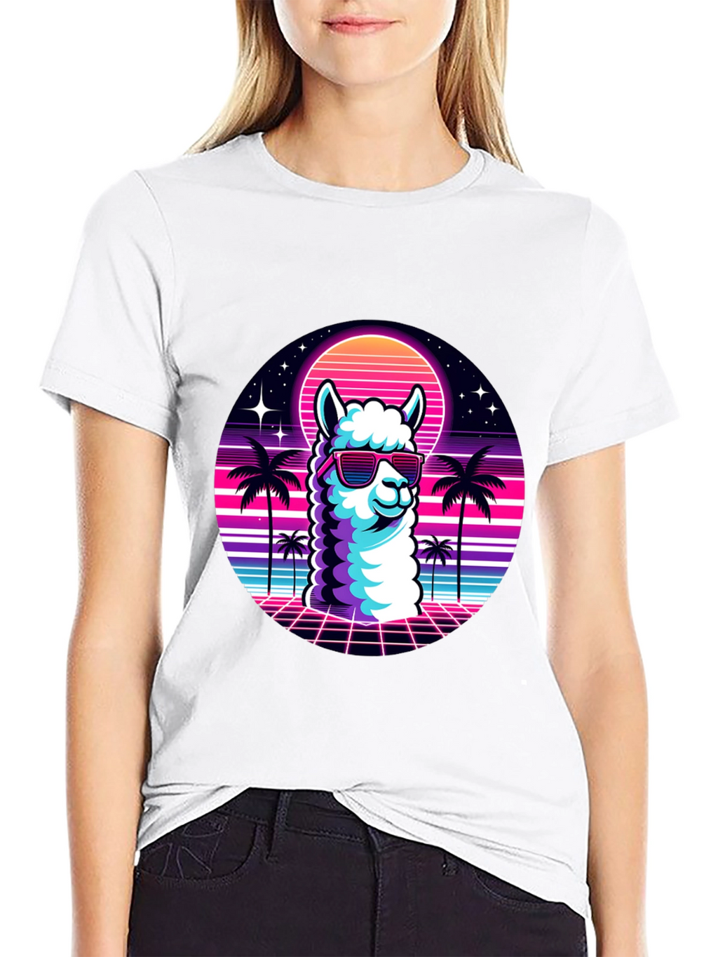 Retro Llama T-Shirt - 80s Vibes