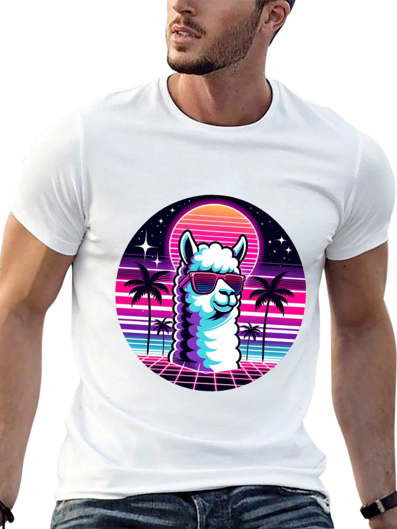 Retro Llama T-Shirt - 80s Vibes