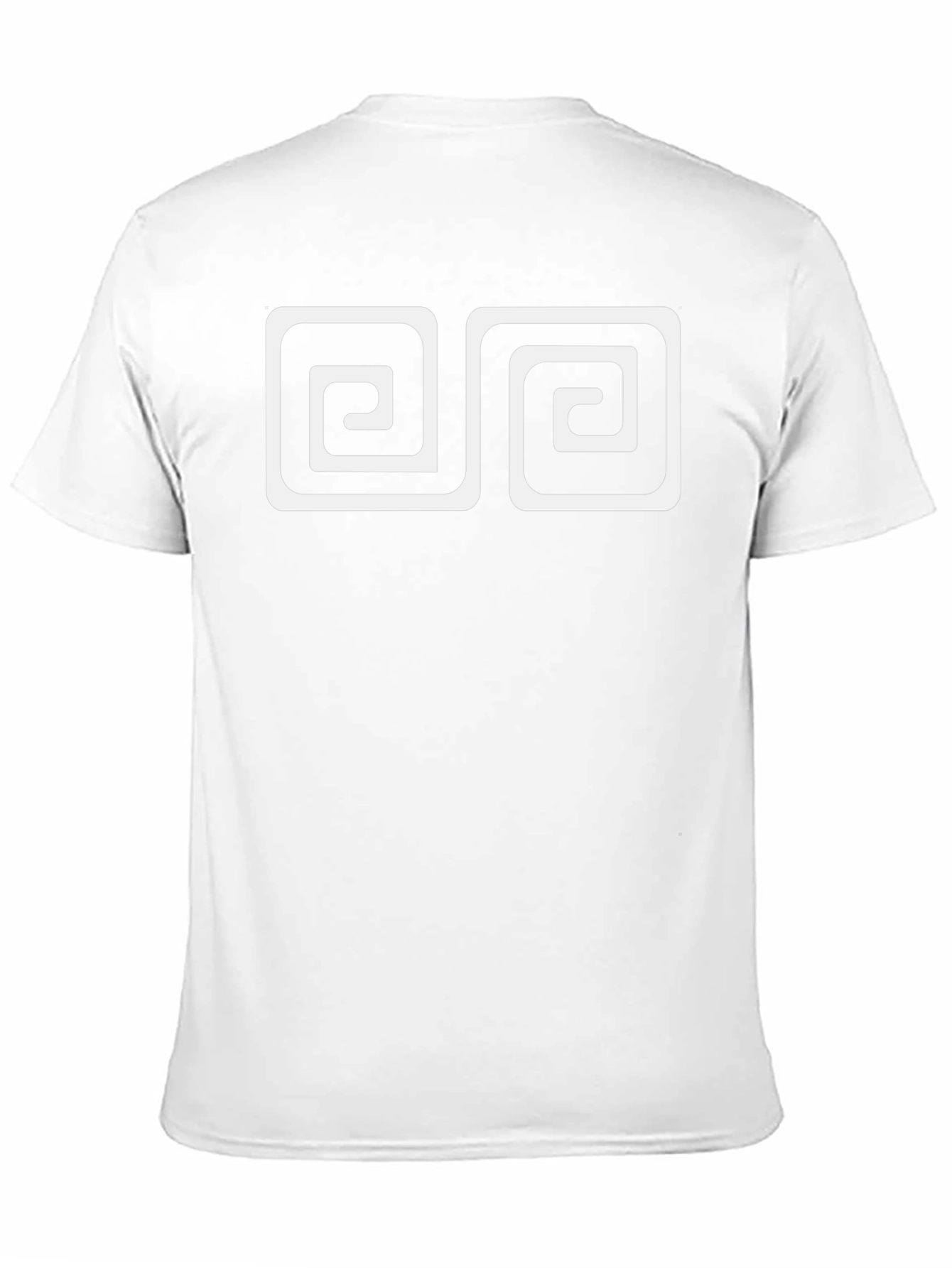 Geometric Spiral Design Black Cotton Tee